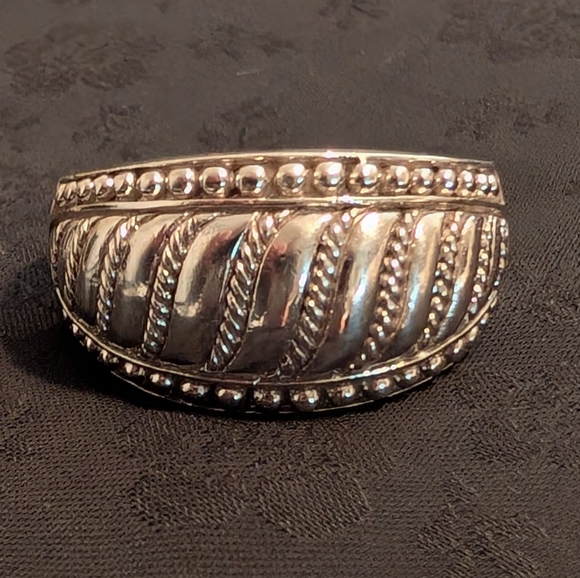 Judith Ripka Jewelry - Judith Ripka Ball Bead Solid Sterling Silver Wide Band Dome Ring Size 9